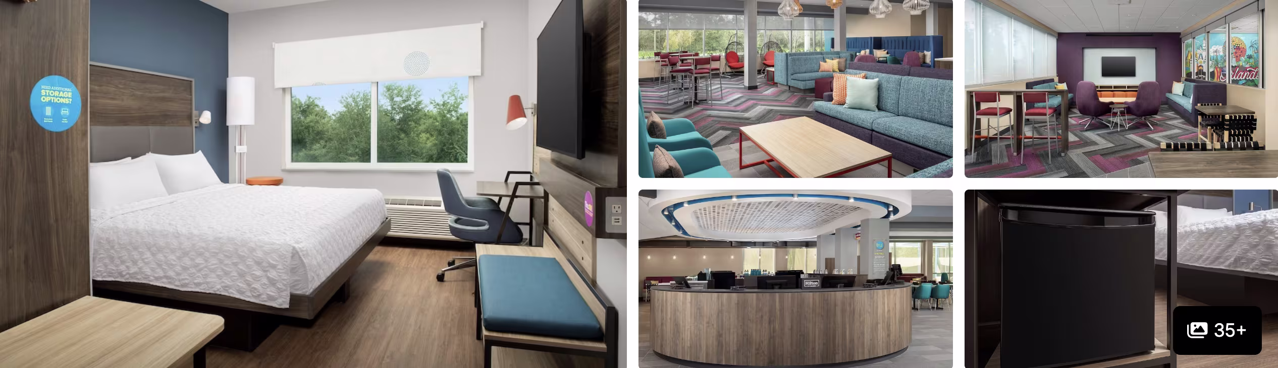Photos of Tru by Hilton Orlando Convention Center Area: guest room, colorful lobby and lounge