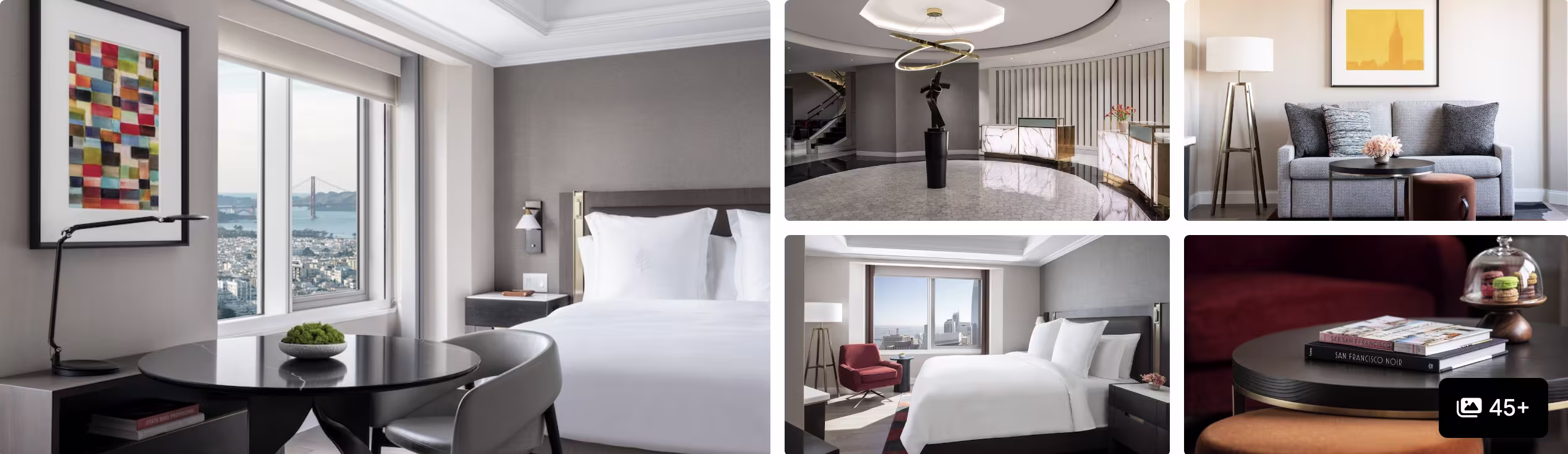 Photos of Four Seasons San Francisco at Embarcadero: city-view guest room, lounge seating and modern interiors