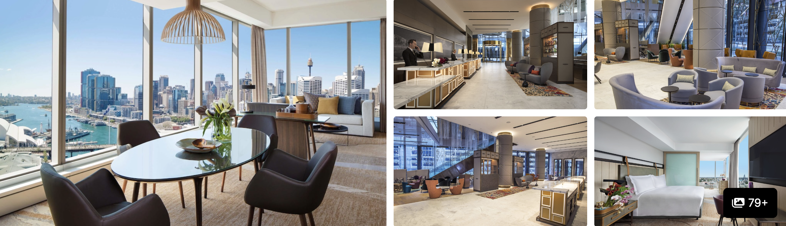 Photos of Sofitel Sydney Darling Harbour: dining area and lounges with sweeping city and harbour views