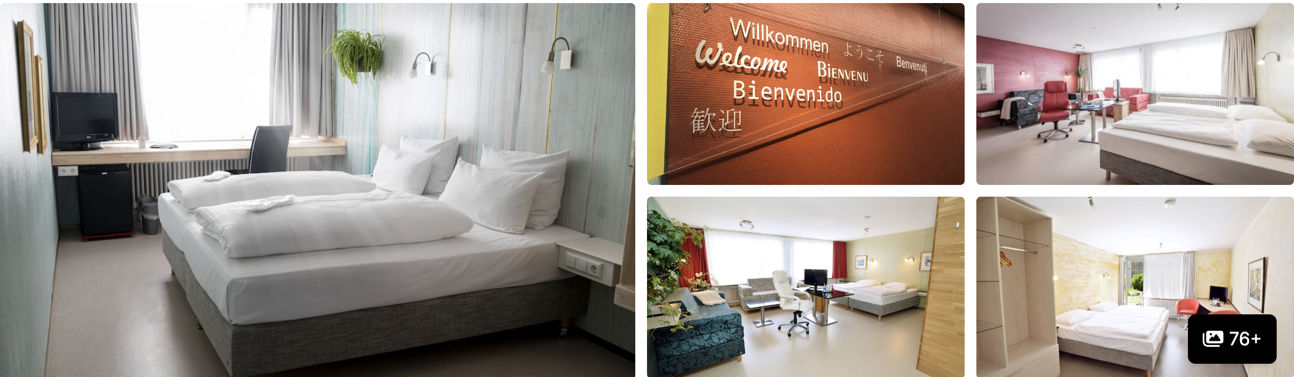 Photos of Absalon Hotel, Copenhagen: red-brick corner exterior and colourful lounge and dining interiors