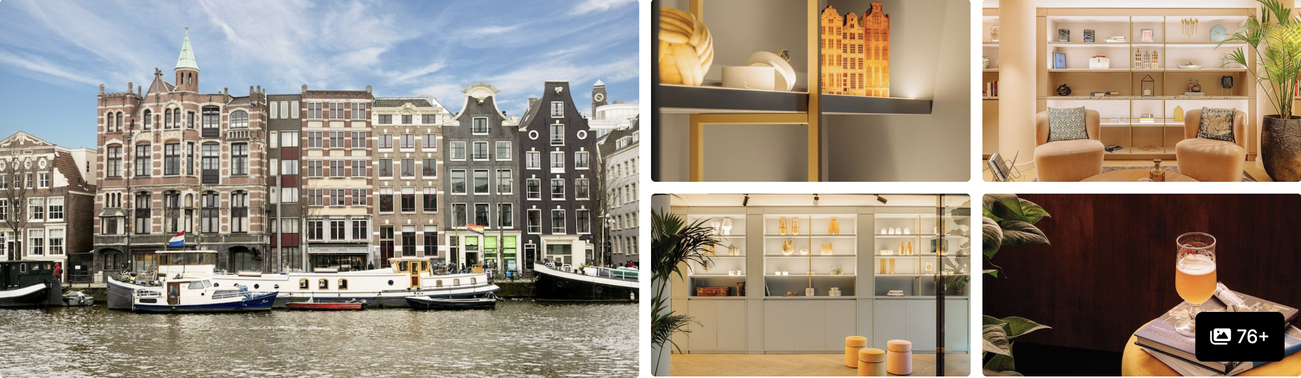 Photos of Eden Hotel Amsterdam: canal lined with townhouses and houseboats, cozy lounge and a drink