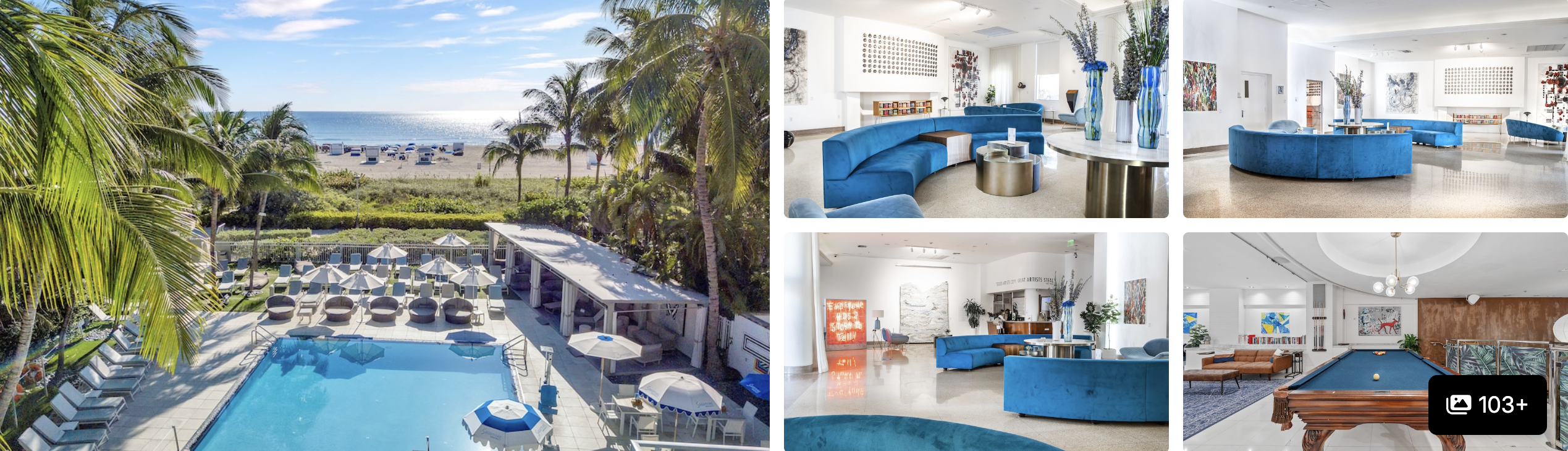 Photos of Kimpton Anglers Hotel Miami Beach: rooftop pool deck and bright guest rooms with patterned curtains