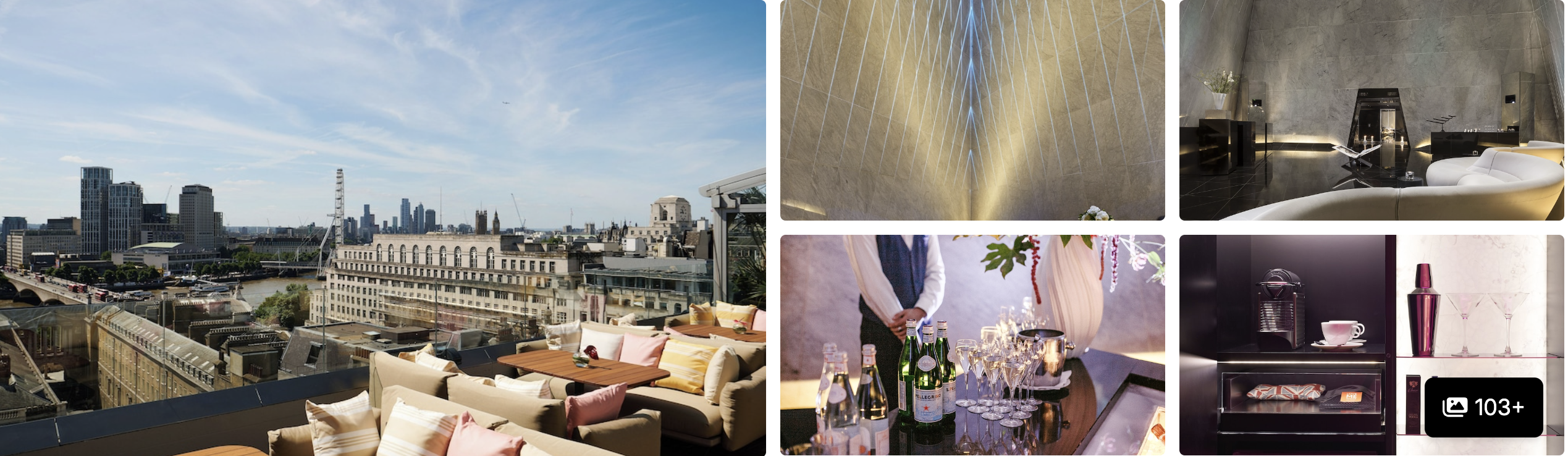 Photos of Covent Garden Hotel, London: rooftop terrace with skyline view, champagne service and dark stylish guest rooms