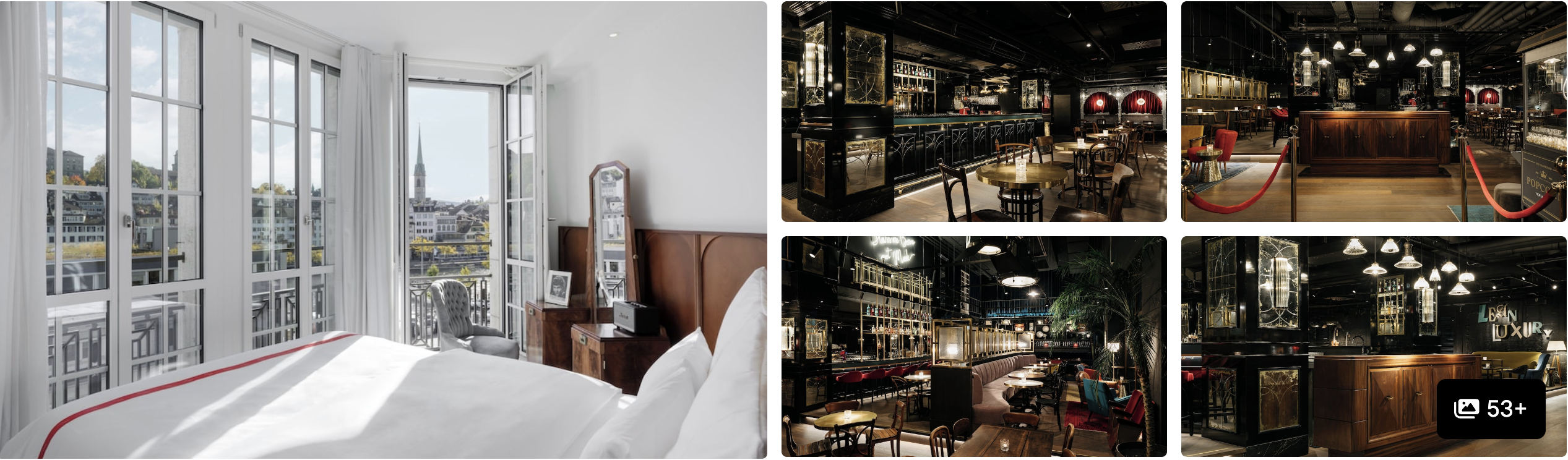 Photos of Ruby Mimi Hotel Zurich: bright guest room with city-view windows and vintage-style pub bar