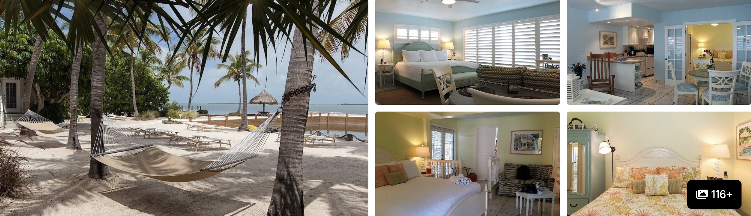 Photos of Kona Kai Resort, San Diego: palm-shaded beach with hammocks, airy pastel guest rooms and bayfront cottages