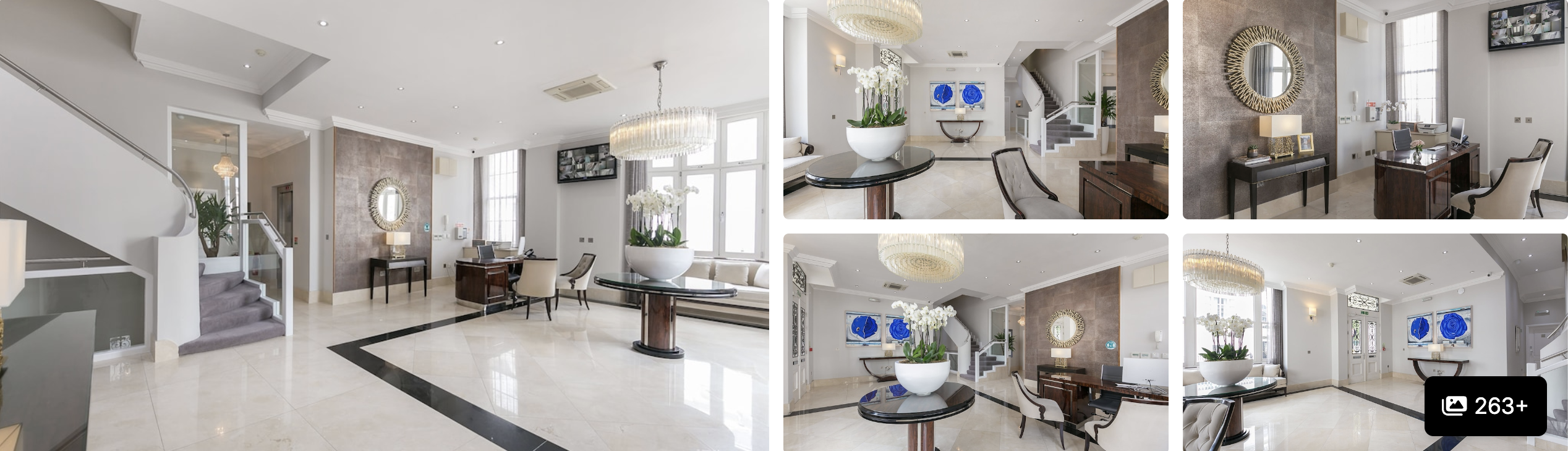 Photos of Inhabit, Queen's Gardens: bright communal lounge with blue sofa, library seating and natural-toned guest rooms