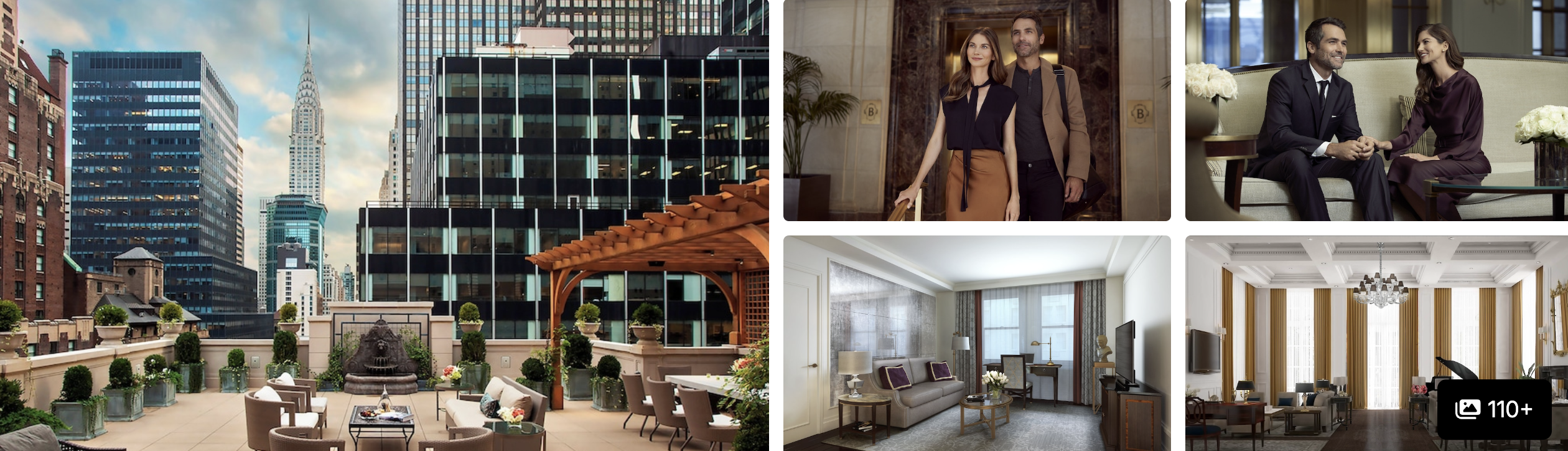 Photos of InterContinental New York Barclay: terrace with Chrysler Building view, elegant suite lounge and ballroom