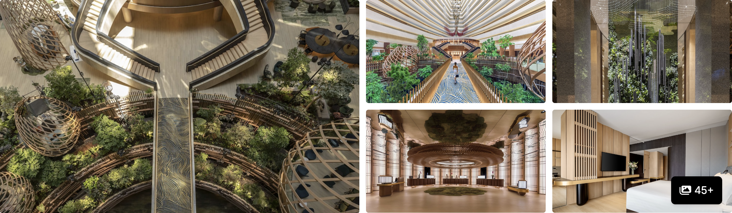 Photos of ParkRoyal Collection Marina Bay, Singapore: lush terraced garden atrium, greenery-filled lobby and guest room
