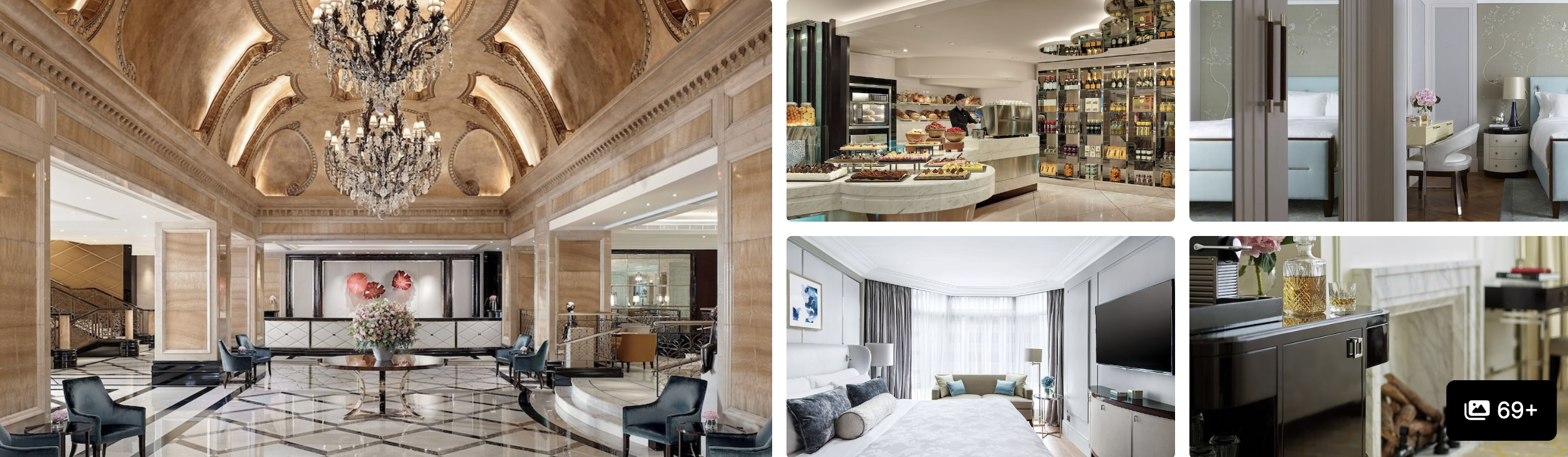 Photos of The Langham, Hong Kong: grand chandelier-lit lobby, lounge bar and refined guest room interiors