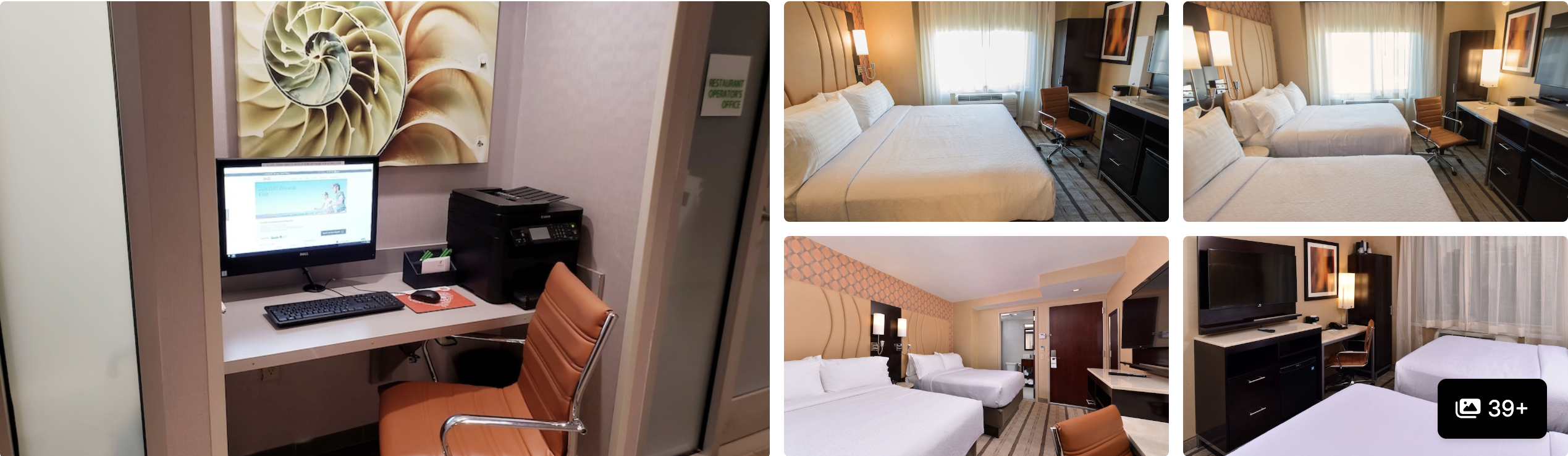Photos of Holiday Inn New York City Times Square: business desk workstation and double-queen guest rooms