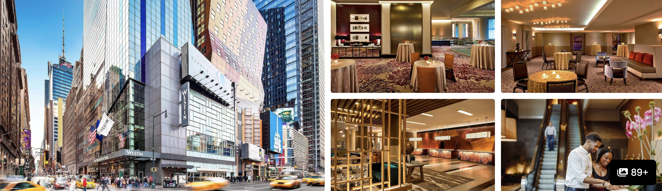 Photos of The Westin New York at Times Square: gleaming high-rise tower amid Midtown buildings and bright street level