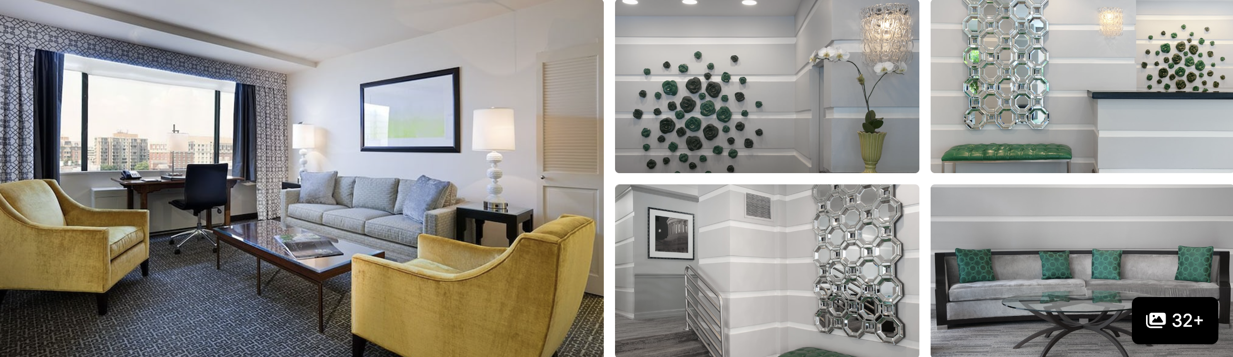 Photos of Courtyard Washington DC Foggy Bottom: bright suite living area with city view and decorative wall art details