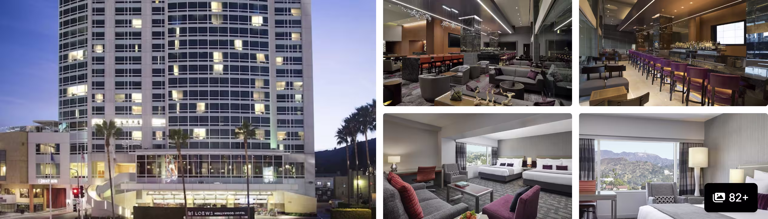 Photos of Hollywood Hotel: rooftop pool above the city, guest room with art prints, lobby and bathroom