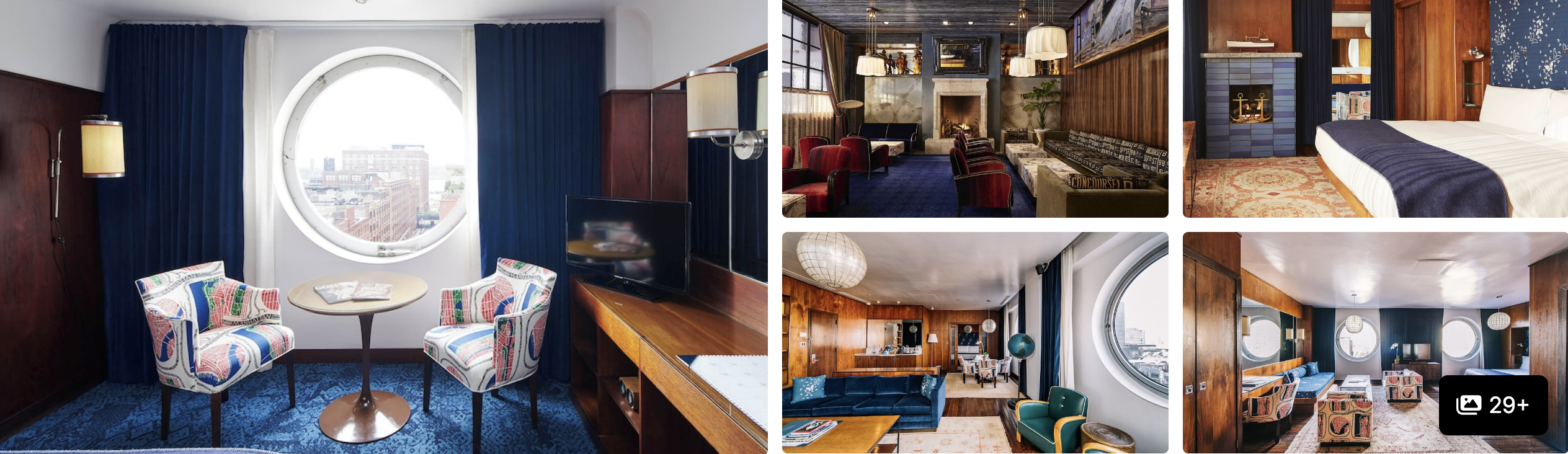 Photos of Moxy NYC Chelsea: rooftop bar with Empire State Building view, plant-draped terrace dining and lounge