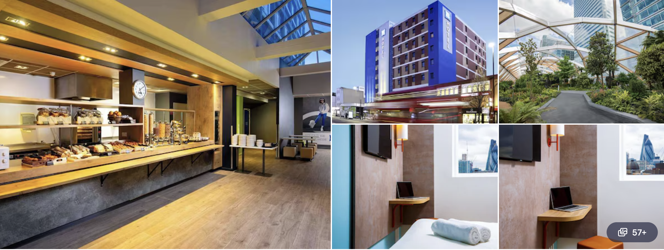 Photos of Premier Inn London Paddington: street-level entrance, self-check-in kiosks and guest rooms