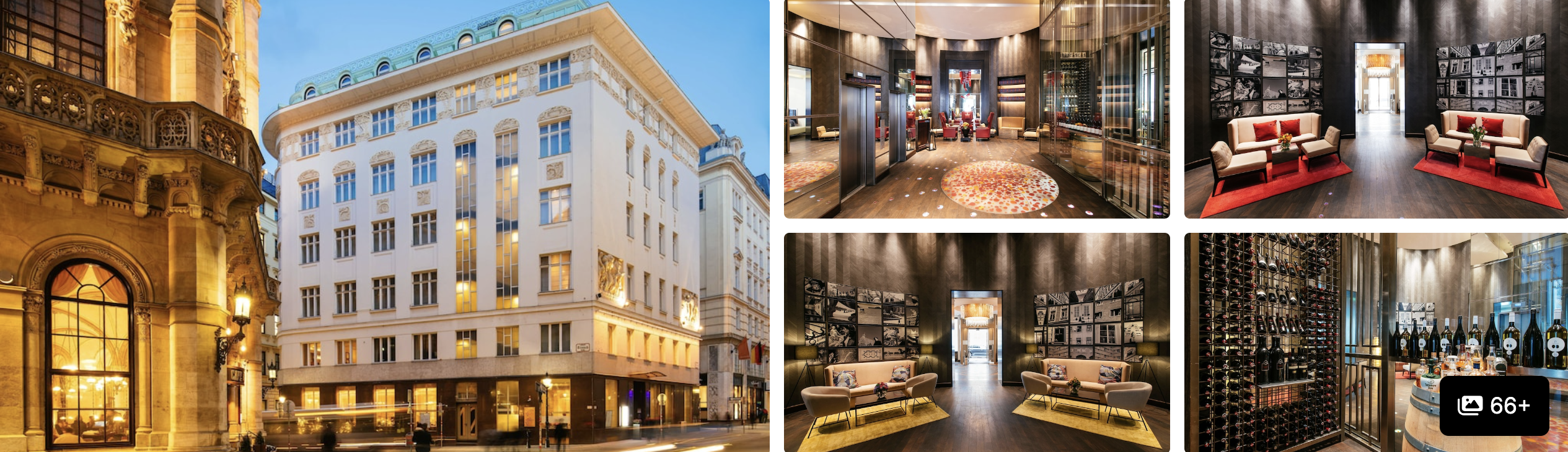 Photos of Hotel Sacher Wien, Vienna: classic stone facade, elegant lounge, dining room and wine cellar