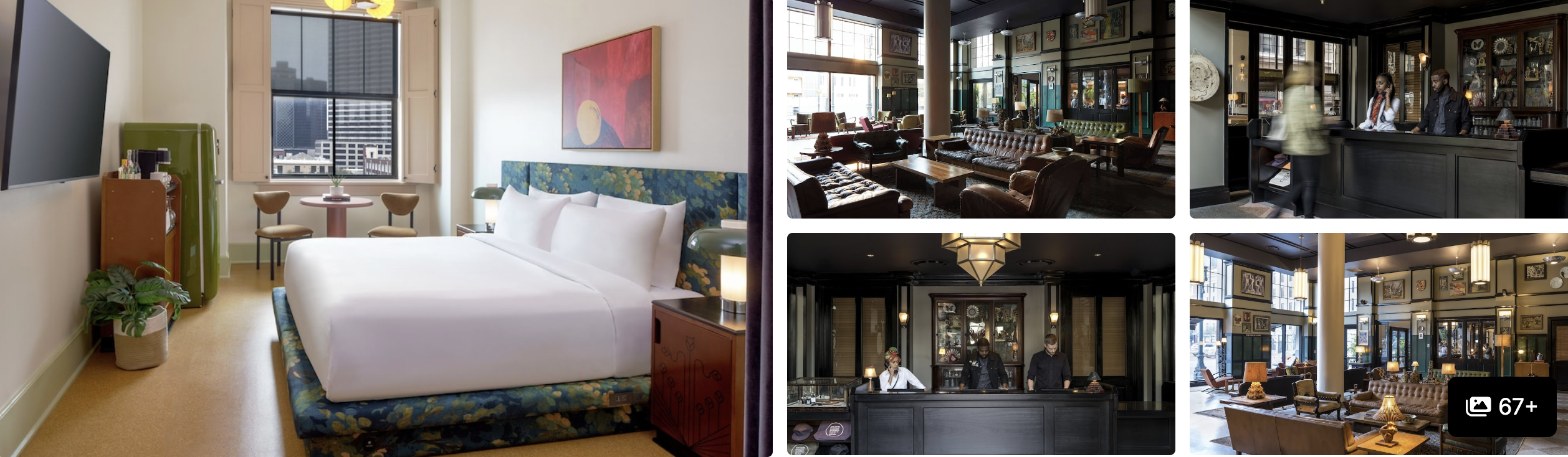 Photos of Windsor Court Hotel, New Orleans: guest room with city view, wood-paneled library lounge and reception