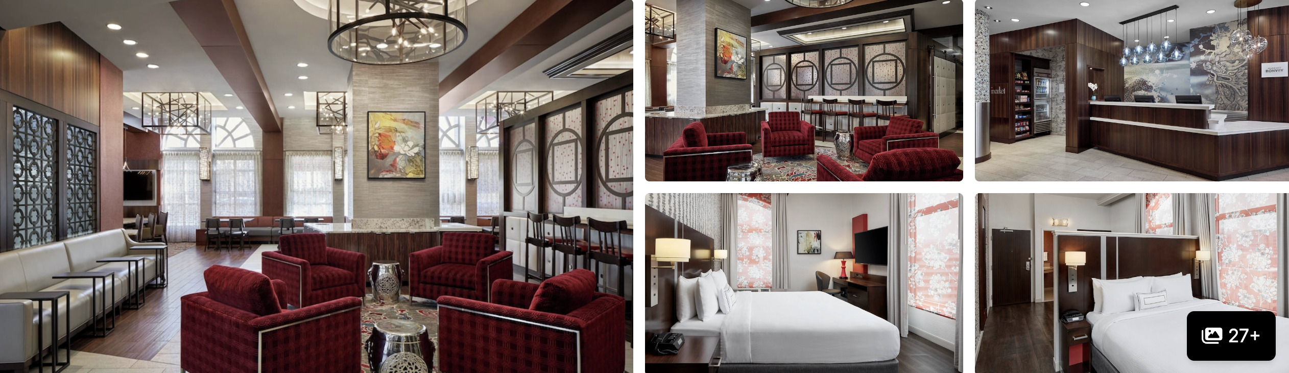 Photos of Fairfield Inn & Suites Washington DC Downtown: lounge with red chairs, reception, and guest rooms