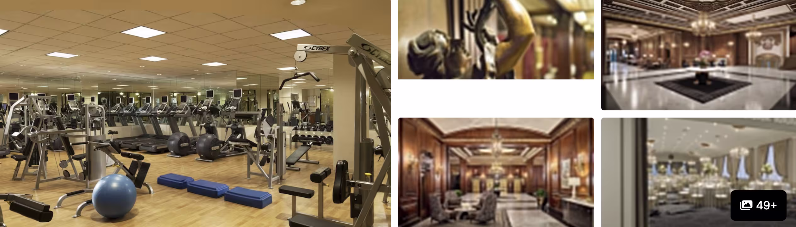Photos of Boston Harbor Hotel: large fitness center with gym equipment, wood-panelled lounges and elegant interiors