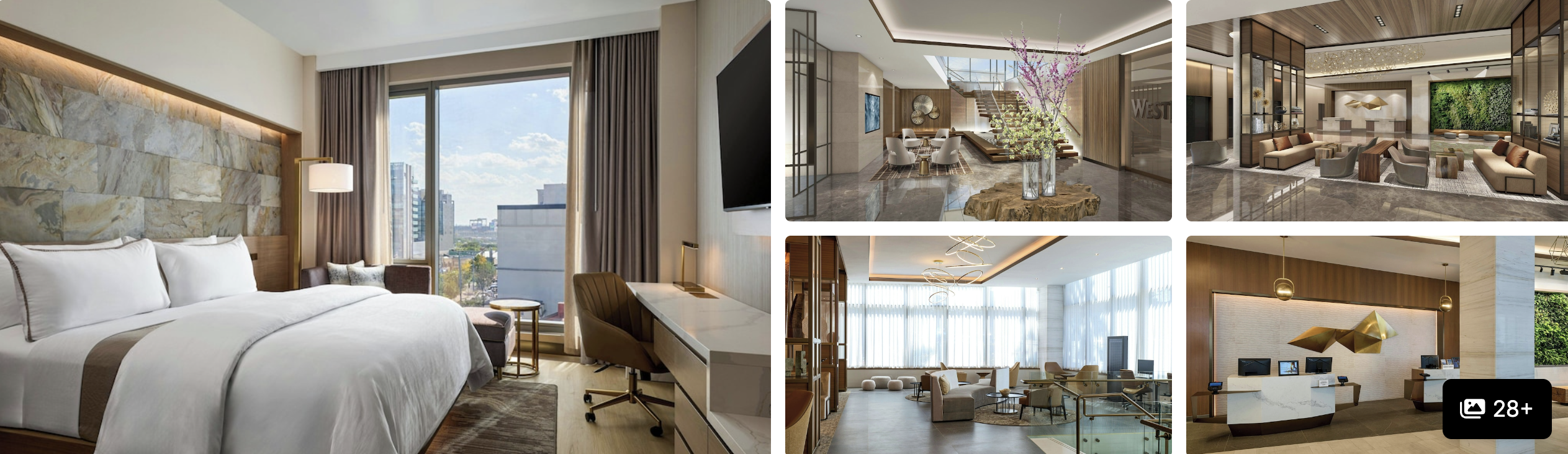 Photos of The Westin Flushing LaGuardia Airport: guest room with city view, lobby lounge and suite seating areas