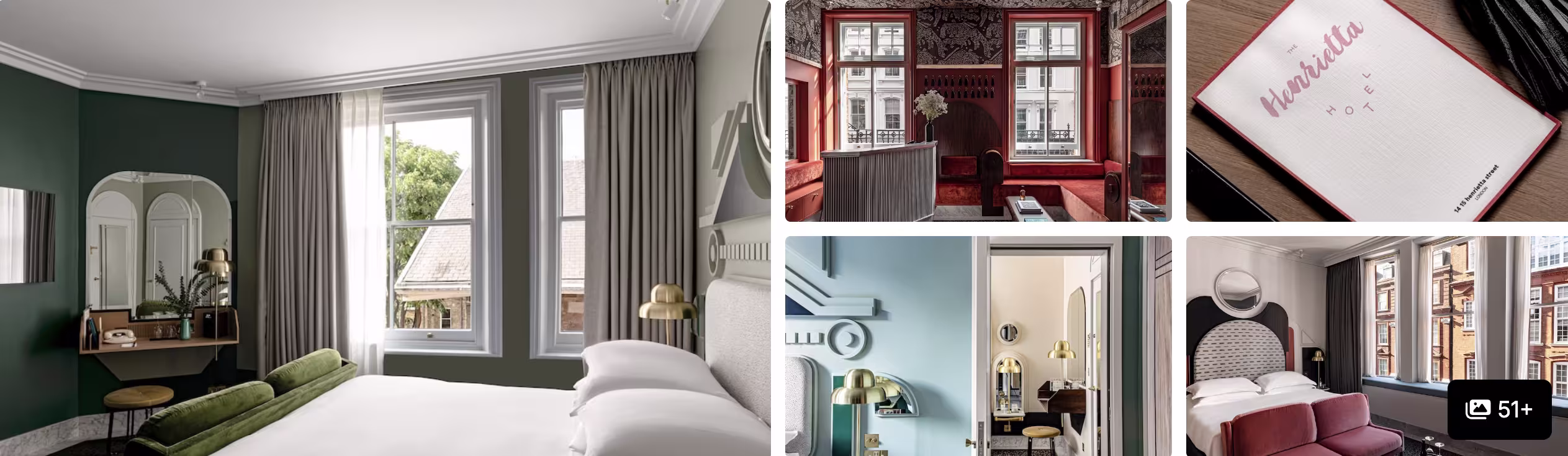 Photos of One Aldwych, London: domed corner facade, marble lobby and red-accented lounges