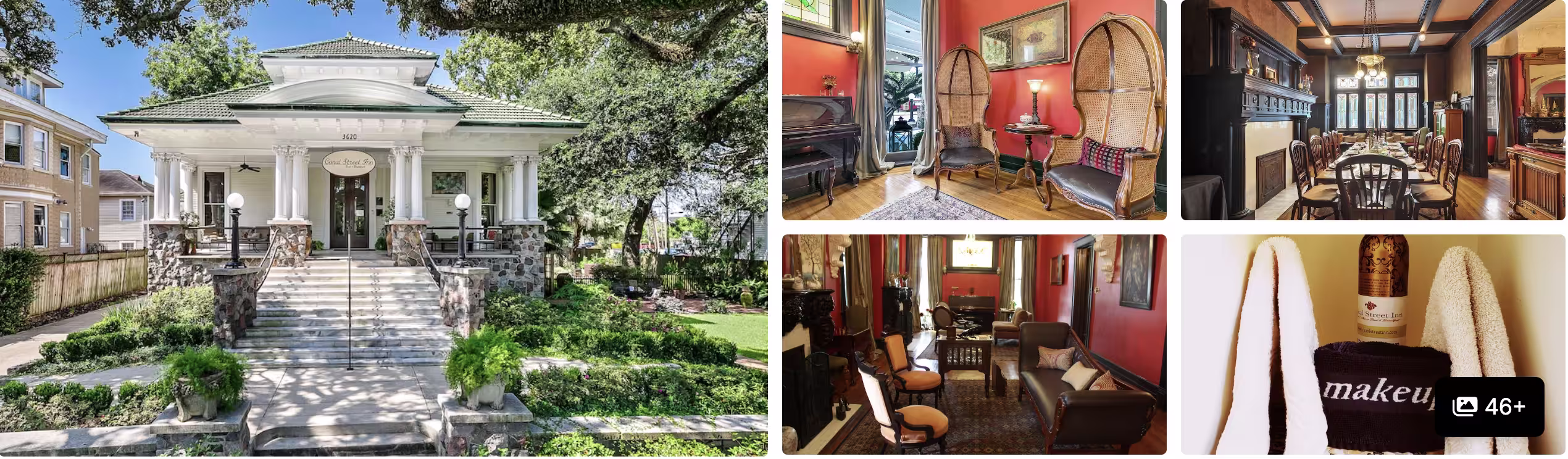 Photos of Ashton's Bed and Breakfast, New Orleans: columned greek-revival house, antique-furnished parlors and bathroom