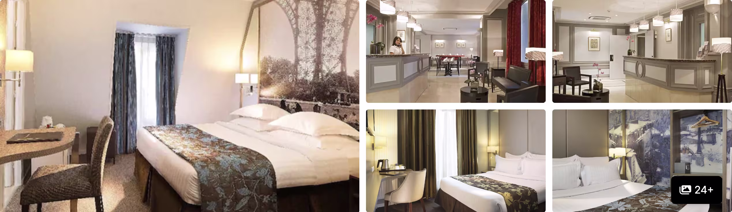 Photos of Hotel de Seine, Saint-Germain-des-Pres, Paris: floral-themed guest room, reception and bedrooms