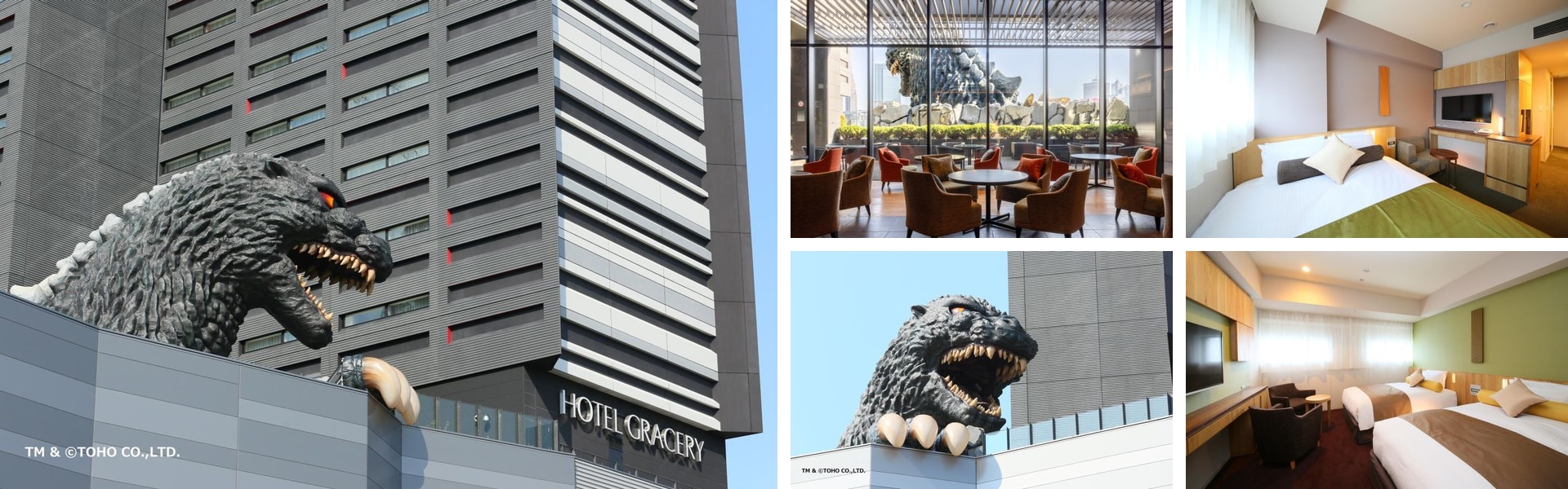 Photos of Hotel Gracery Shinjuku, Tokyo: Godzilla head on the facade, dining area, guest rooms and the building exterior