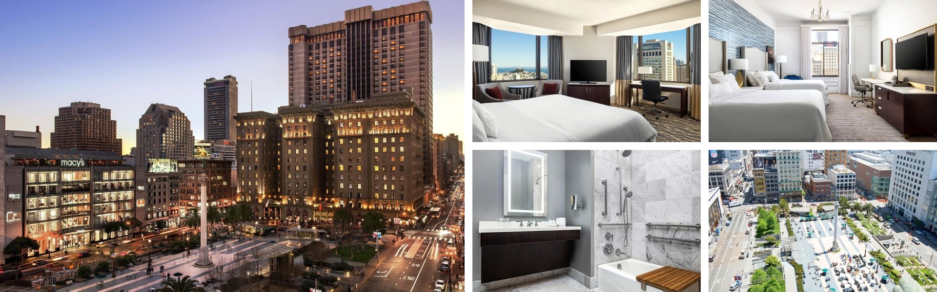 The Westin St. Francis on Union Square — exterior and interior views